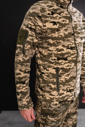 Кофта флисовая мужская военная тактическая с липучками под шевроны Всу (Зсу) Пик. . фото 5