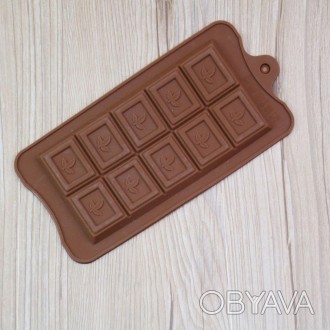 Форма силиконовая для шоколада 6954 22.3х10х1.3 см коричневая