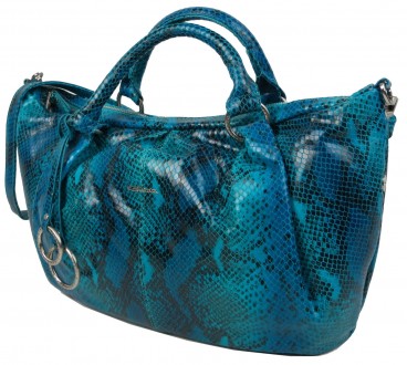 Женская сумка из кожи под рептилию Giorgio Ferretti розовая 
M31357M25 blue голу. . фото 5