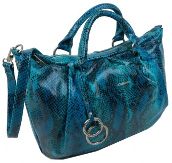 Женская сумка из кожи под рептилию Giorgio Ferretti розовая 
M31357M25 blue голу. . фото 3