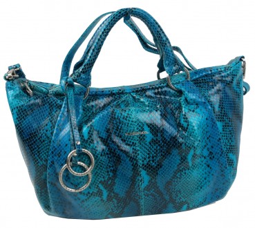 Женская сумка из кожи под рептилию Giorgio Ferretti розовая 
M31357M25 blue голу. . фото 2