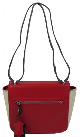 Небольшая женская кожаная сумка Giorgio Ferretti красная с бежевым 35553SD04
Опи. . фото 8