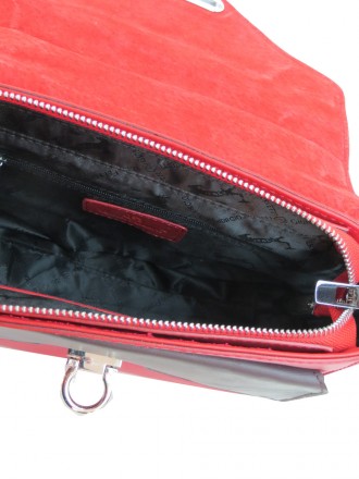 Небольшая женская кожаная сумка Giorgio Ferretti красная с бежевым 35553SD04
Опи. . фото 11