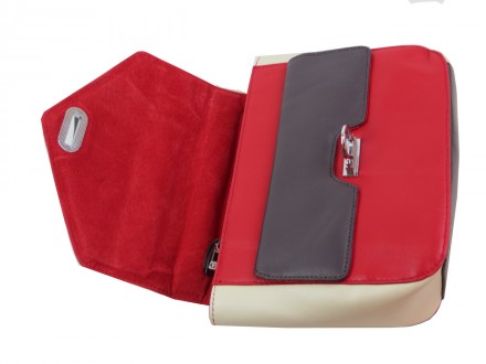 Небольшая женская кожаная сумка Giorgio Ferretti красная с бежевым 35553SD04
Опи. . фото 10