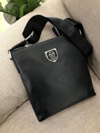 
 Стильная мужская кожаная сумка.
Отделения: 1 основное, 1 внешний карман на мол. . фото 2