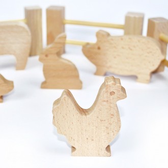 Игровой набор деревянных домашних животных с ограждением это возможность познако. . фото 9