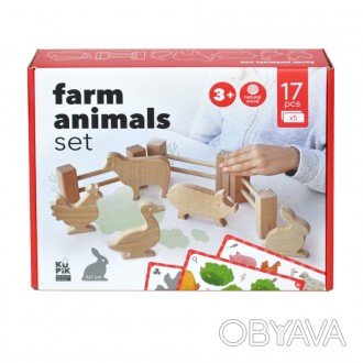 Игровой набор деревянных домашних животных с ограждением это возможность познако. . фото 1