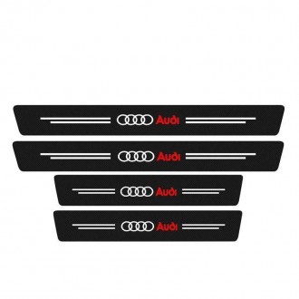 Карбоновые защитные накладки на пороги Audi,универсальная защитная пленка наклей. . фото 3