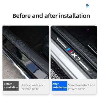 Карбоновые защитные накладки на пороги Chevrolet,универсальная защитная пленка н. . фото 3