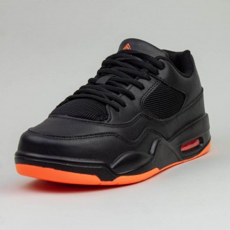 Стильні кросівки в крутому поєднанні кольорів, чорному та помаранчевому, майже н. . фото 10