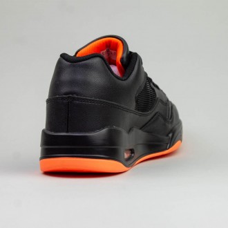 Стильні кросівки в крутому поєднанні кольорів, чорному та помаранчевому, майже н. . фото 8