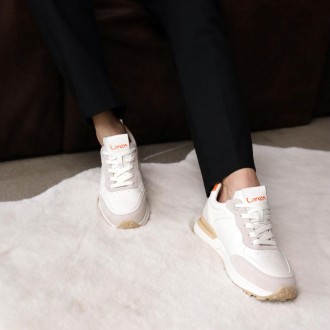 Білі кросівки Allshoes 584833 зі стильним поєднанням натуральної замші та шкіри.. . фото 9