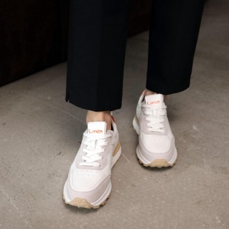 Білі кросівки Allshoes 584833 зі стильним поєднанням натуральної замші та шкіри.. . фото 5