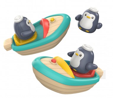 Набір для ванної - човен з пінгвіном зробить купання для вашого малюка веселішим. . фото 4