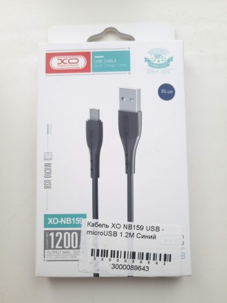 
Кабель XO NB159 USB - microUSB 1.2 м. Синий
Высококачественный кабель XO NB159 . . фото 5