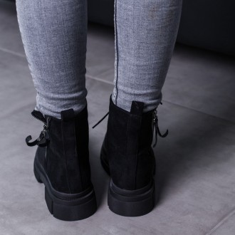 Женские ботинки черные Ivy 3468 Ботинки женские выполнены из искусственной замши. . фото 13