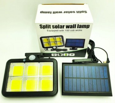 Фонарь COB светильник на солнечной батарее с датчиком движения и аккумулятором с. . фото 2