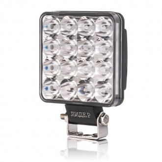 LED фара Лидер 48W mini spot со стробоскопом - Универсальная светодиодная фара р. . фото 2