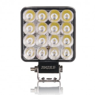 LED фара Лидер 48W mini spot со стробоскопом - Универсальная светодиодная фара р. . фото 3