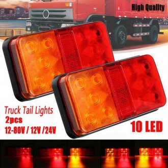 Фонарь светодиодный 10 LED задний 12V-80V (для прицепов) комплект-2шт. Харьков. фото 1 Фонарь светодиодный 10 LED задний 12V-80V (для прицепов) комплект-2шт. Харьков. фото 1