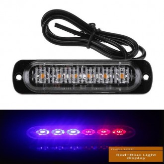 Стробоскоп 6 LED красно-синий 12-24V 
Стробоскоп в решетку и на бампер предназна. . фото 2