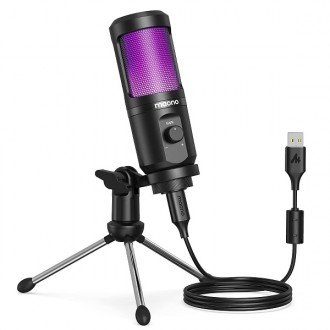 Студійний конденсаторний USB мікрофон Maono РМ461TR RGB з підсвічуванням (Чорний. Київ. фото 1 Студійний конденсаторний USB мікрофон Maono РМ461TR RGB з підсвічуванням (Чорний. Київ. фото 1