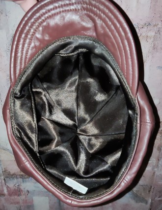 Кожаная кепка-восьмиклинка Liz Claiborne, размер 56-57, мягкийикозырек, новое со. . фото 5