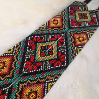 Гердан – это национальное украинское украшение из бисера со сложным цветным, гео. . фото 3