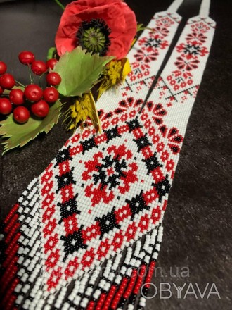 Гердан – это национальное украинское украшение из бисера со сложным цветным, гео. . фото 1