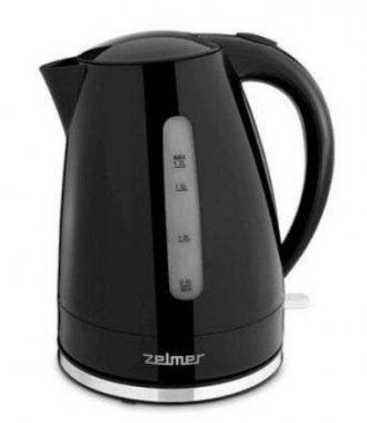 Чайник электрический пластиковый с фильтром против накипи Zelmer ZCK7617B черног. . фото 2