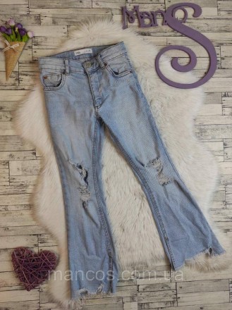 Детские джинсы Zara на девочку клеш голубые рваные Размер 128. Кривий Ріг. фото 1 Детские джинсы Zara на девочку клеш голубые рваные Размер 128. Кривий Ріг. фото 1
