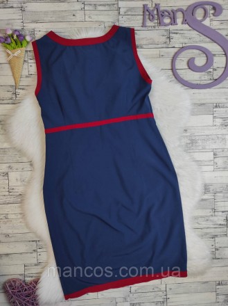 Женское платье Handmade синее с красной окантовкой с высокой талией 
Состояние: . . фото 5