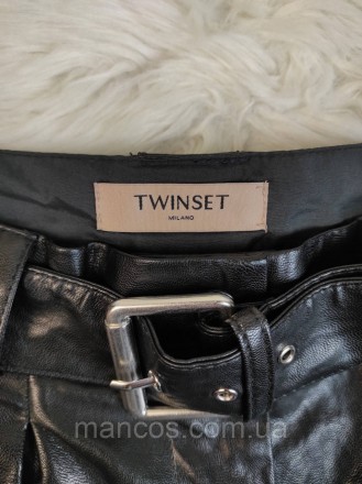 Женские кожаные шорты Twinset чёрного цвета с поясом и заклепками 
Состояние: б/. . фото 5