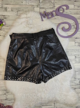 Женские кожаные шорты Twinset чёрного цвета с поясом и заклепками 
Состояние: б/. . фото 6