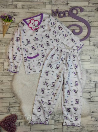Детская пижама для девочки белая с принтом Hello Kitty Размер 128. Кривой Рог. фото 1 Детская пижама для девочки белая с принтом Hello Kitty Размер 128. Кривой Рог. фото 1