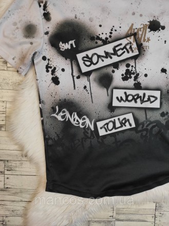 Детская футболка Sonneti для для мальчика черно-белого цвета имитация граффити
С. . фото 4