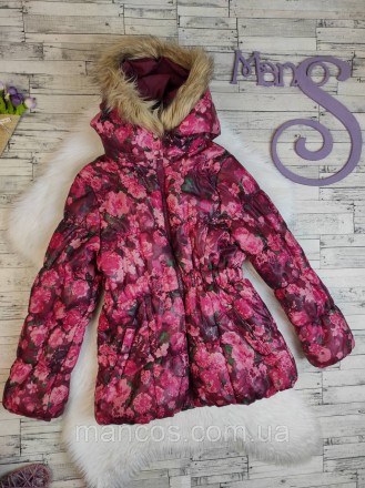Детская зимняя куртка H&M для девочки розовая с цветочным принтом
Состояние: б/у. . фото 2