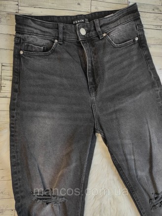 Женские джинсы Sinsay Denim черные 
Состояние: б/у, в идеальном состоянии
Произв. . фото 3