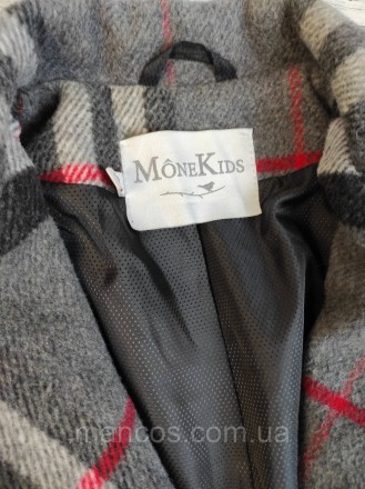 Детское пальто MoneKids для девочки с поясом серое в клетку 
Состояние: б/у, в о. . фото 11