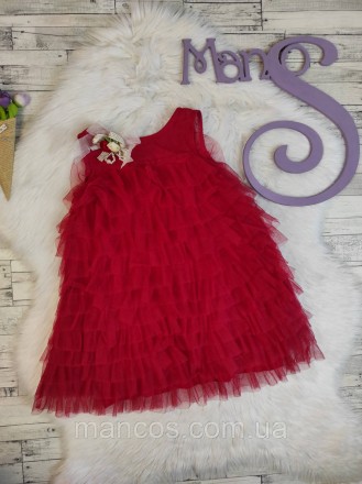 Детское платье Маленькая леди для девочки красное нарядное с рюшами фатин
Состоя. . фото 2