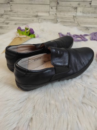 Детские туфли Bi&Ki для мальчика мокасины черные кожаные 
Состояние: б/у, в отли. . фото 7