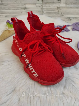 Детские кроссовки Lilin Shoes для девочки красные текстильные 
Состояние: б/у, в. . фото 7