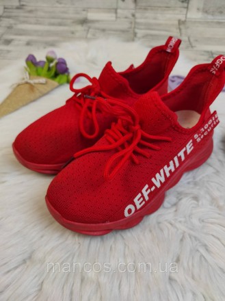 Детские кроссовки Lilin Shoes для девочки красные текстильные 
Состояние: б/у, в. . фото 4