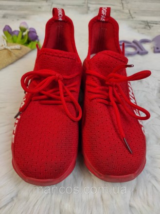 Детские кроссовки Lilin Shoes для девочки красные текстильные 
Состояние: б/у, в. . фото 8