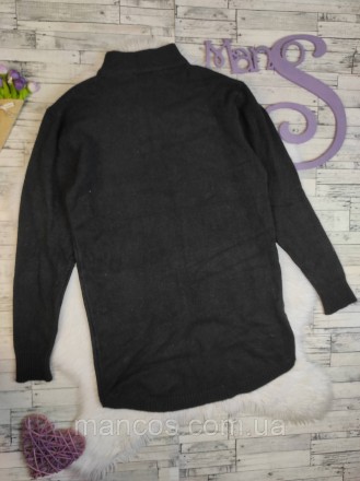 Женский свитер черный удлиненный 
Состояние: б/у, в идеальном состоянии
Размер: . . фото 5