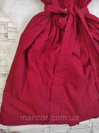 Детское платье Ancar для девочки красное в белый горох с поясом 
Состояние: ново. . фото 8
