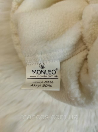 Женская зимняя шапка Monleo с меховым помпоном молочного цвета с бусинами 
Состо. . фото 6
