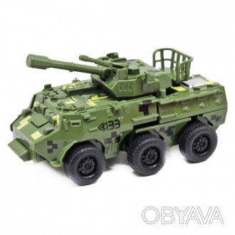 Реалистичная игрушечная модель военной машины. Оснащена резиновыми колесами. Дул. . фото 1