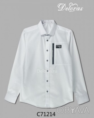 Школьная рубашка для мальчика сшита из практичной и легкой смесовой ткани с высо. . фото 1