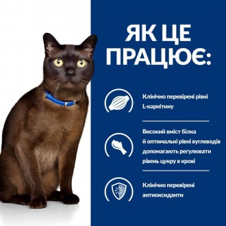  Переваги та характеристики Сухий корм для котів Hill’s Prescription Diet m/d, з. . фото 8